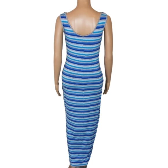 Target tank dress maxi stripped bodycon Sze 14 Blue summer beach Racer back - Picture 5 of 5